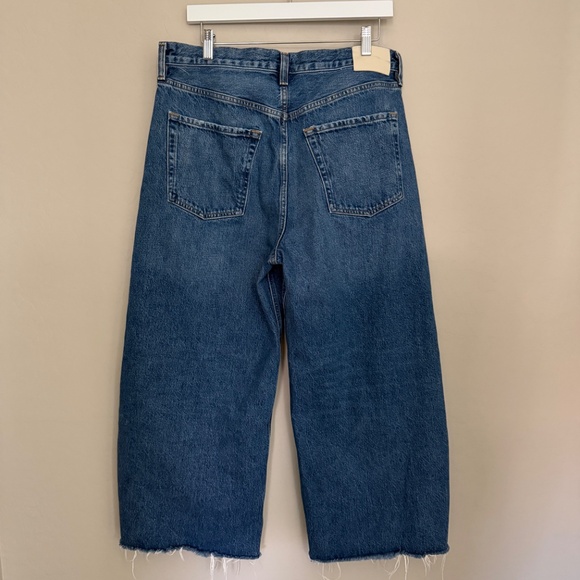 Citizen of Humanity Ayla High-Rise Crop Wide-Leg Denim Medium Blue Jeans Size 31 - Picture 6 of 12